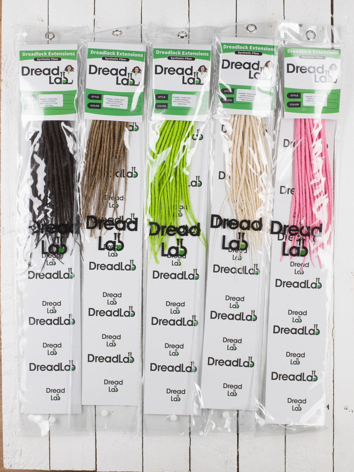 Dreadlab - Kurze Doppel-Endende Syntethische Dreadlocks (Komplettes Kopf-Kit) Gekämmte Extensions